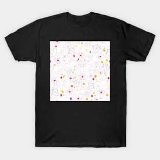 Poppy flowers drawing on white T-Shirt